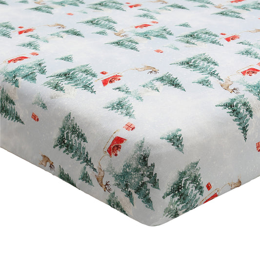 Belan J Bamboo Fitted Crib Sheet in Sleigh Ride