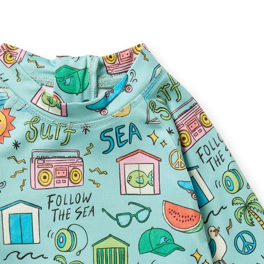 Wilson and Frenchy Onepiece Boyleg Swimsuit in Sun, Surf & Sea